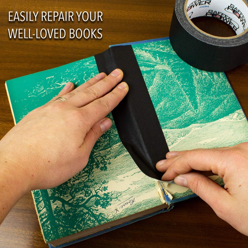 Gaffer Power Black Bookbinding Tape - 2" x 15 Yards | Durable, Acid-Free, American Made Repair Tape for Books, Scrapbooks, and Documents - Image 3